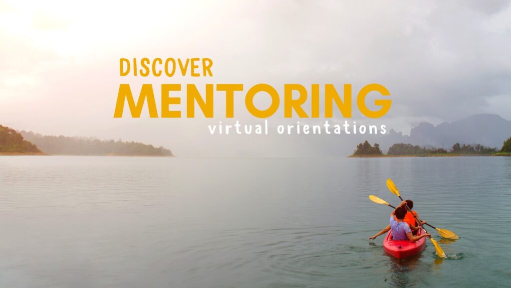 Kayakers with "Discover Mentoring" text