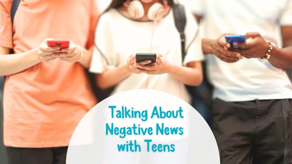 Multi-racial teens holding smartphones