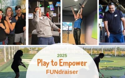 5 images of people having fun at Topgolf