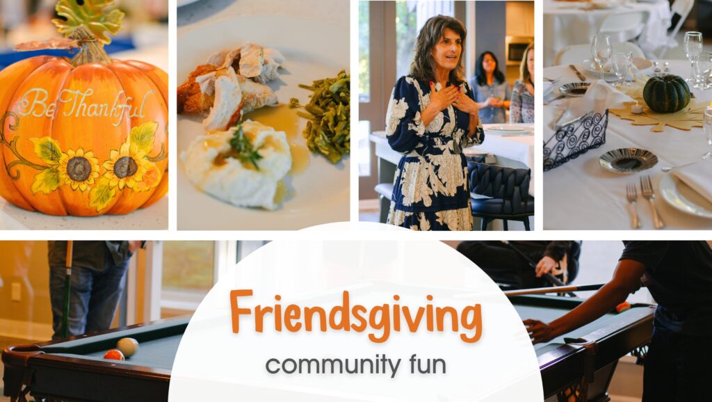 Various food and group pics of Friendsgiving